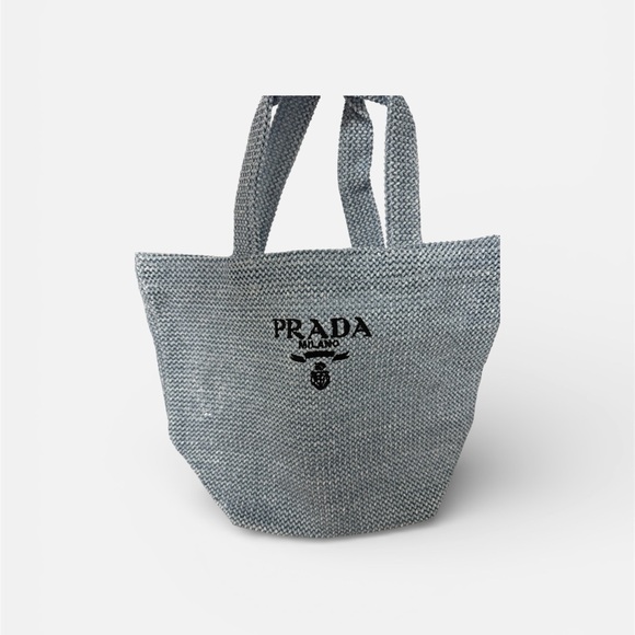 Prada Handbags - Prada blue straw GWP tote bag